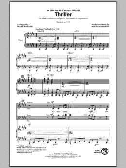 page one of Thriller (SATB Choir)