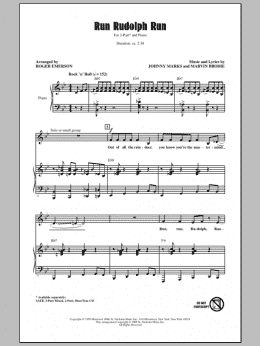 page one of Run Rudolph Run (2-Part Choir)