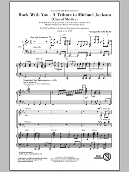 page one of Rock With You - A Tribute to Michael Jackson (Medley) (SAB Choir)