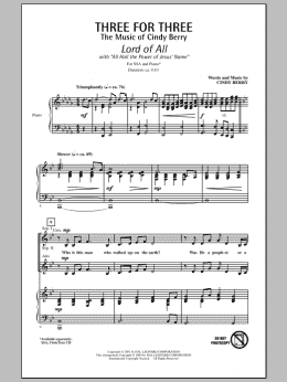 page one of Three For Three - Three Songs For Three Parts - Volume 1 (SSA Choir)