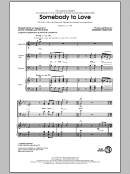 page one of Somebody To Love (arr. Roger Emerson) (SAB Choir)