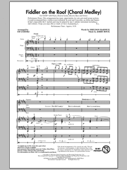 page one of Fiddler On The Roof (Choral Medley) (arr. Ed Lojeski) (SATB Choir)
