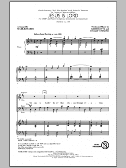 page one of Jesus Is Lord (SATB Choir)