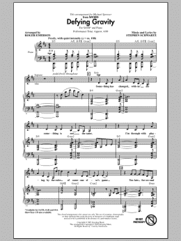 page one of Defying Gravity (from Wicked) (arr. Roger Emerson) (SATB Choir)