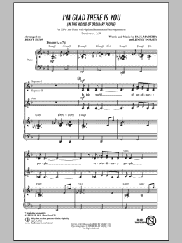 page one of I'm Glad There Is You (In This World Of Ordinary People) (SSA Choir)