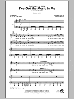 page one of I've Got The Music In Me (3-Part Mixed Choir)