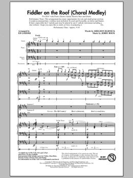 page one of Fiddler On The Roof (Choral Medley) (arr. Ed Lojeski) (SSA Choir)