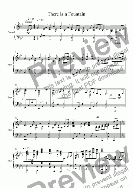 page one of There is a Fountain - piano  solo