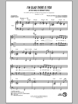 page one of I'm Glad There Is You (In This World Of Ordinary People) (SATB Choir)