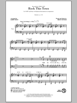 page one of Rock This Town (SATB Choir)