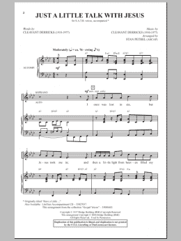 page one of Just A Little Talk With Jesus (SATB Choir)