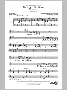 page one of I Thought I Lost You (from Bolt) (2-Part Choir)