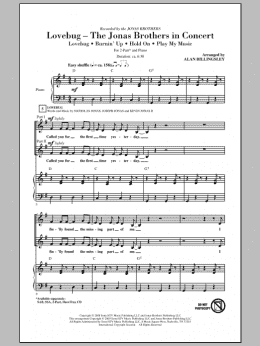 page one of Lovebug - The Jonas Brothers In Concert (Medley) (2-Part Choir)
