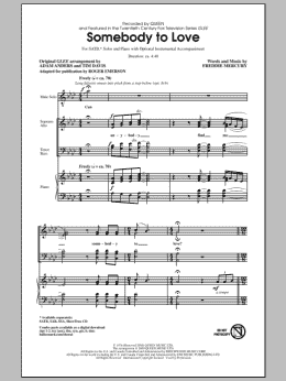 page one of Somebody To Love (arr. Roger Emerson) (SATB Choir)