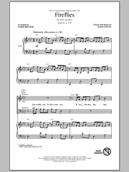 page one of Fireflies (SAB Choir)