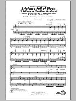 page one of Briefcase Full Of Blues (A Tribute to the Blues Brothers) (SATB Choir)