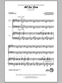 page one of All For One (from High School Musical 2) (SAB Choir)