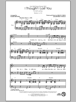 page one of I Thought I Lost You (from Bolt) (SAB Choir)