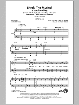 page one of Shrek: The Musical (Choral Medley) (SATB Choir)
