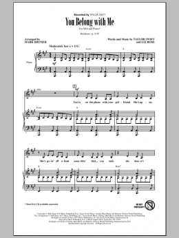 page one of You Belong With Me (SSA Choir)