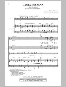 page one of Canta Hosanna (SATB Choir)