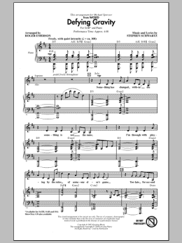 page one of Defying Gravity (from Wicked) (arr. Roger Emerson) (SAB Choir)