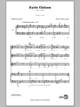 page one of Kyrie Eleison (SSA Choir)