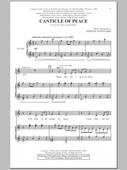 page one of Canticle Of Peace (SATB Choir)