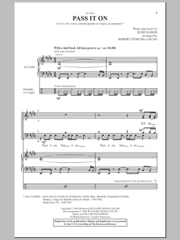page one of Pass It On (SATB Choir)