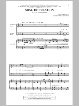 page one of Song Of Creation (SATB Choir)