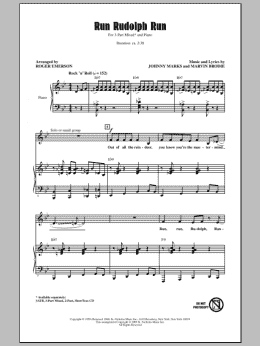 page one of Run Rudolph Run (3-Part Mixed Choir)