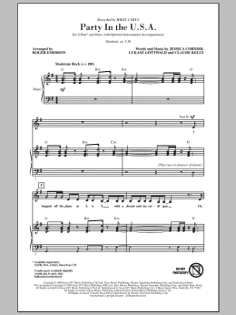 page one of Party In The USA (arr. Roger Emerson) (2-Part Choir)