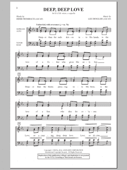 page one of Deep, Deep Love (SATB Choir)