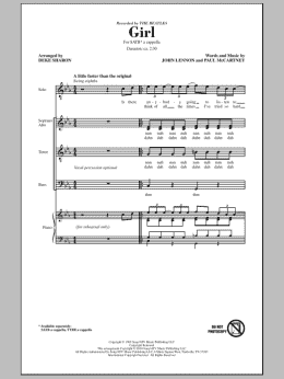page one of Girl (SATB Choir)