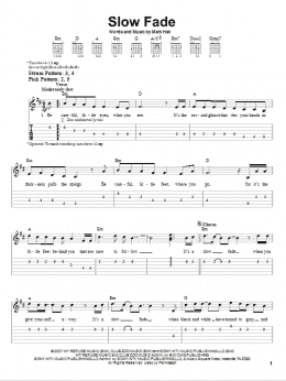 page one of Slow Fade (Easy Guitar Tab)