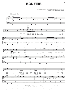 page one of Bonfire (Piano, Vocal & Guitar Chords (Right-Hand Melody))