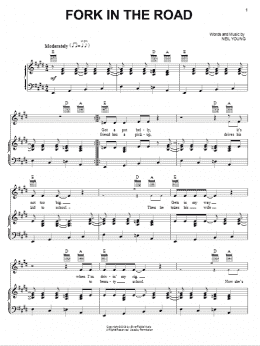 page one of Fork In The Road (Piano, Vocal & Guitar Chords (Right-Hand Melody))