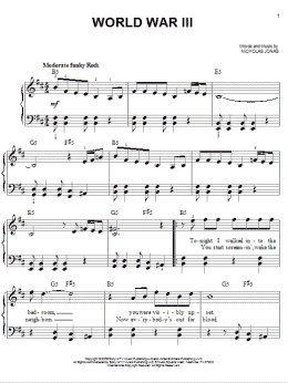 page one of World War III (Easy Piano)