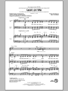 page one of Lean On Me (ed. Roger Emerson) (SATB Choir)