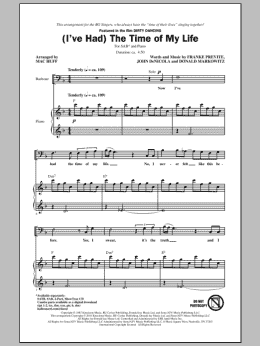 page one of (I've Had) The Time Of My Life (arr. Mac Huff) (SAB Choir)