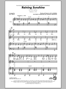 page one of Raining Sunshine (from Cloudy With A Chance Of Meatballs) (2-Part Choir)
