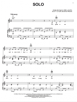 page one of Solo (Piano, Vocal & Guitar Chords (Right-Hand Melody))