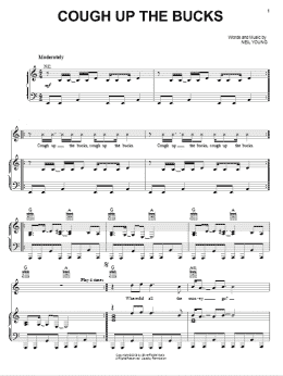 page one of Cough Up The Bucks (Piano, Vocal & Guitar Chords (Right-Hand Melody))