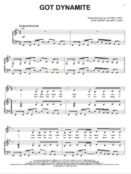 page one of Got Dynamite (Piano, Vocal & Guitar Chords (Right-Hand Melody))