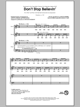 page one of Don't Stop Believin' (2-Part Choir)