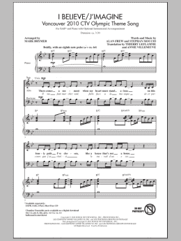 page one of I Believe / J'Imagine (SAB Choir)
