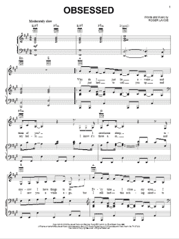 page one of Obsessed (Piano, Vocal & Guitar Chords (Right-Hand Melody))