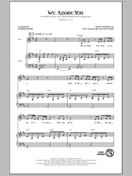 page one of We Adore You (SATB Choir)