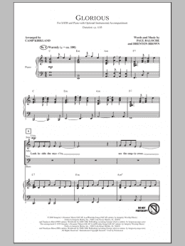 page one of Glorious (SATB Choir)