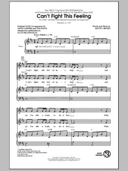 page one of Can't Fight This Feeling (from Glee) (adapt. Alan Billingsley) (2-Part Choir)